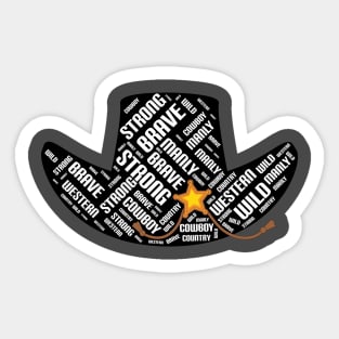 cowboy hat word cloud Sticker